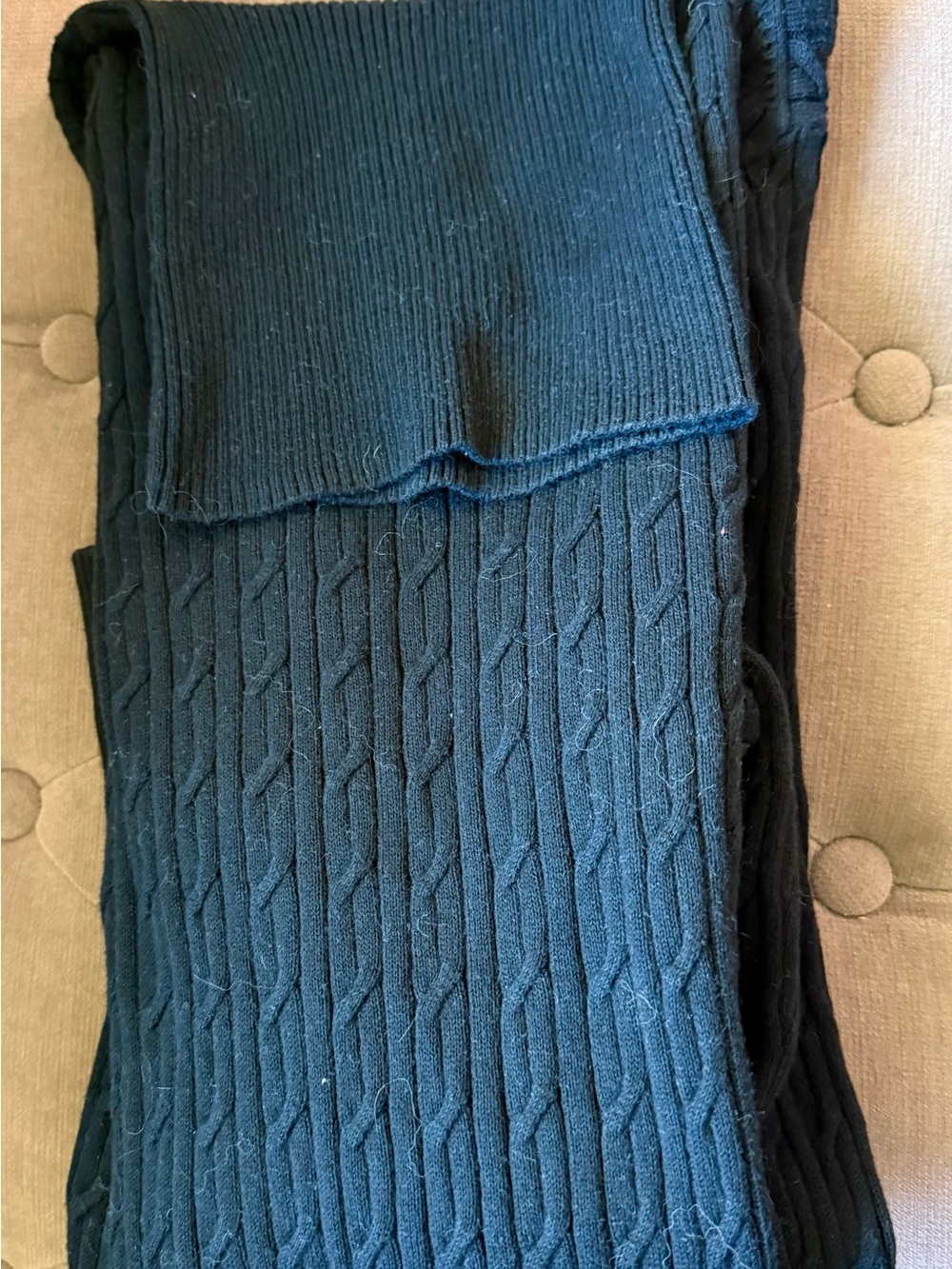 Talbots Black Cable Knit Long Sleeve Sweater
